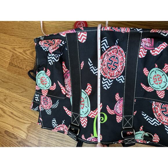 Turtle Tote Bag by N. Gil Large Black Water Resistant Top Zip, pockets Intial J - Picture 15 of 15